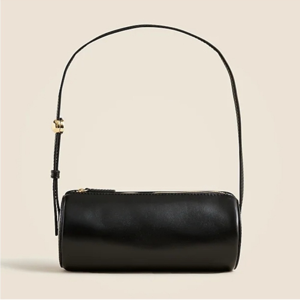 J. Crew Bordeaux Mini Barrel Bag in Black Leather. New! JCrew purse cylinder